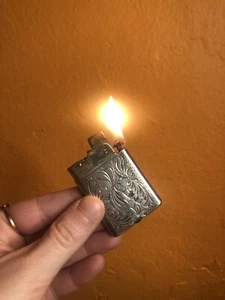 Vintage Semi-Working Flatty Austria Filigree Flat Lighter - Picture 1 of 6