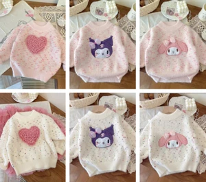 Baby Girls Love Knitted Sweaters Elegant Girl Princess Tops Winter Clothes - Picture 1 of 18