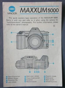 Original Vintage Owner's Fold-Out Guide/Manual for Minolta Maxxum 5000 Camera - Picture 1 of 6