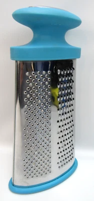 Rallador delgado Easy Grip AQUA / acero inoxidable con 3 superficies y base de Santopreno Foto 1 de 4