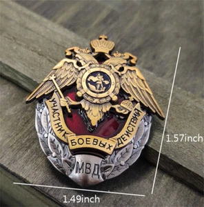 USSR Double-Headed Eagle Badge Brooch Russian Military Medal Fine Clothing Pin - Picture 1 of 9