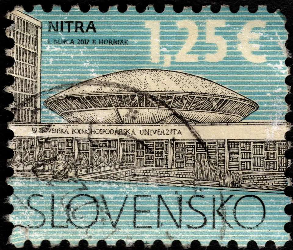 Slovakia - 2017 - 1.25e University Architecture Issue Light Town Cancel F-VF - Image 1 of 1