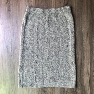 Vintage Pencil Sweater Skirt Grey Size S Angora & Silk Academia - Picture 1 of 7