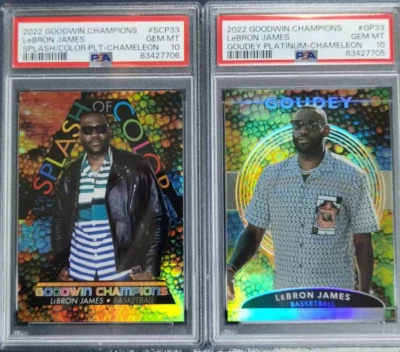 Goodwin Champions Goudey Platinum Chameleon 2022 LOTE X2 LeBron James PSA10 Foto 1 de 2