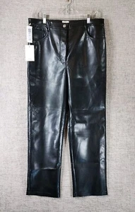Aritzia Wilfred The Melina Faux Leather Pants Womens 14 Actual 34x28 Black NWT - Picture 1 of 15
