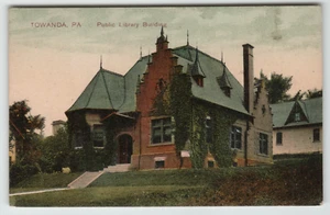 Postcard Vintage Public Library in Towanda, PA. - Picture 1 of 2
