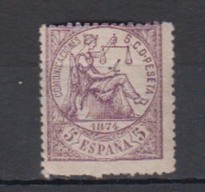 ESPAÑA.  EDIFIL 144 **.  5 CTS VIOLETA ALEGORIA DE LA JUSTICIA. - Imagen 1 de 2