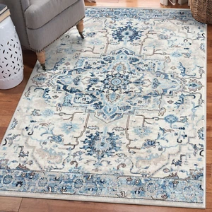 RUGS AREA RUGS CARPETS 5x7 RUG ORIENTAL LIVING ROOM FLOOR IVORY BEDROOM 5x7 RUGS - Picture 1 of 8