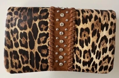 Bandolera/cartera de mano/muñequera Montana West American Bling con estampado de animales con estrás Foto 1 de 4