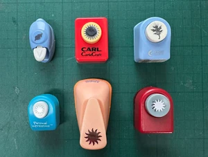 4 Sunburst and 2 Leaf Craft Punches for Card-making and Scrapbooking - Picture 1 of 6