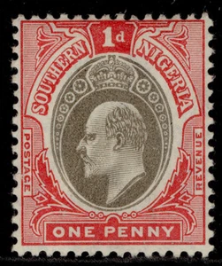 SOUTHERN NIGERIA EDVII SG22, 1d grey-black & carmine, M MINT. Cat £18. ORDINARY - Picture 1 of 1