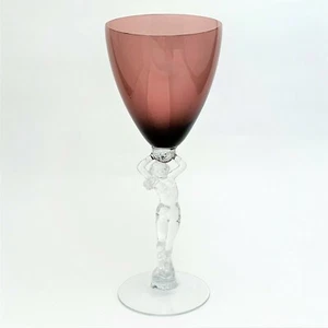 RARE Cambridge Glass 'Nude' Water Goblet in Amethyst - Picture 1 of 3
