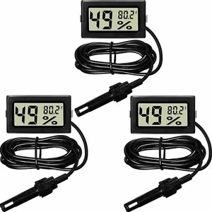 LCD Digital Thermometer Hygrometer Aquarium Humidity Meter Gauge Fahrenheit - Picture 1 of 17