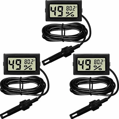 LCD Digital Thermometer Hygrometer Aquarium Humidity Meter Gauge Fahrenheit - Image 1 of 4