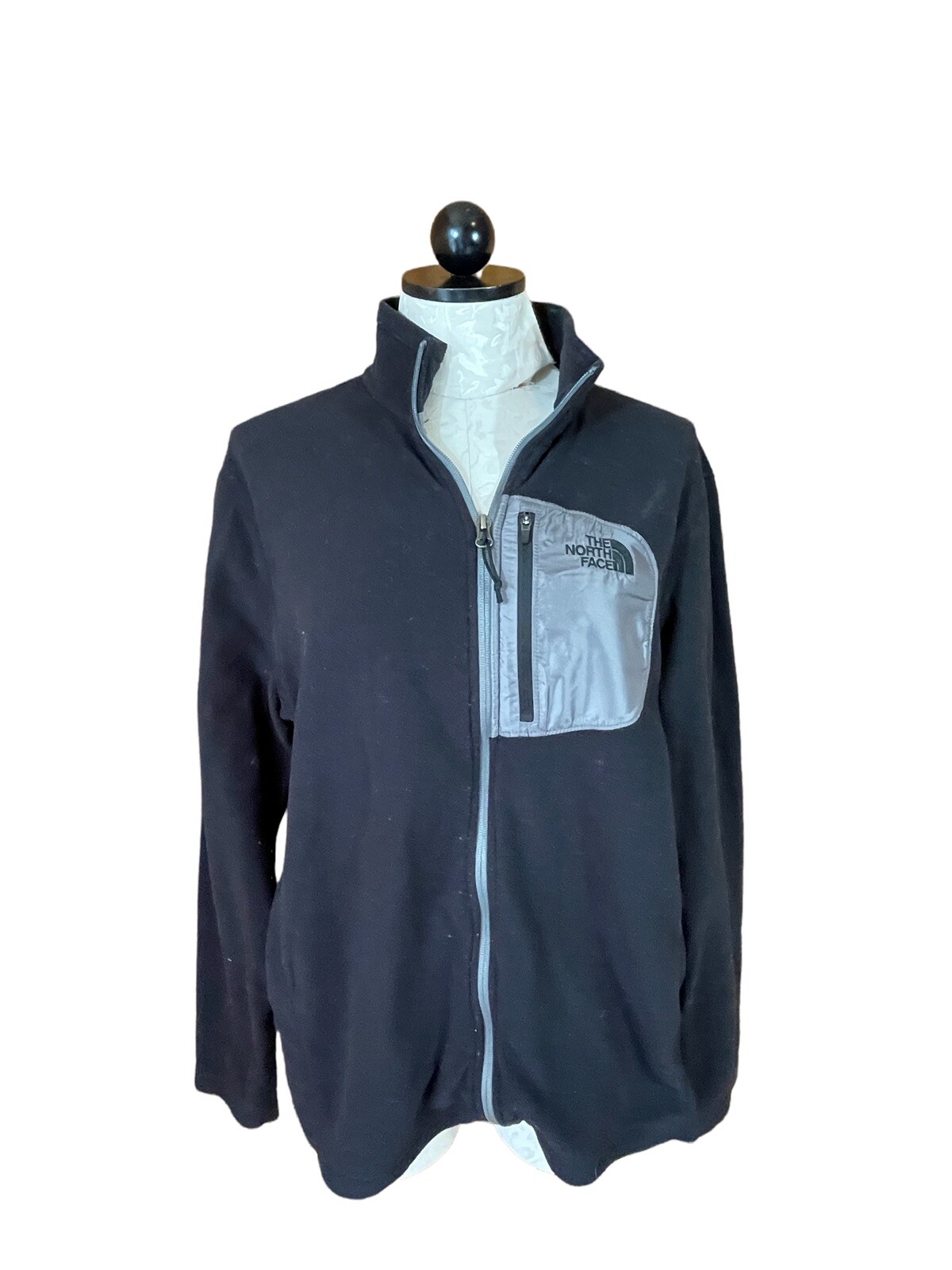 Full Zip Mens Fleece Jacket Thin Black 
