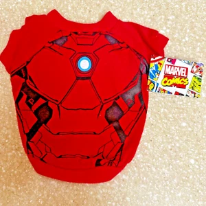 Marvel Comics Dog Apparel Red Iron Man Tshirt Size Small Pet Clothes Super Hero - Picture 1 of 2