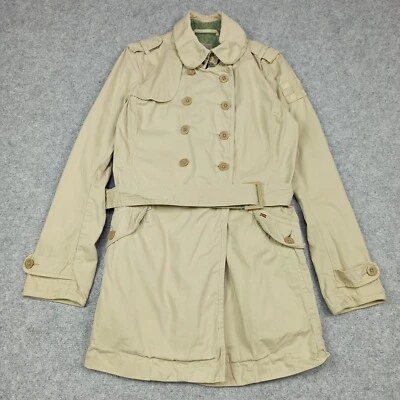 Napapijri Femmes Caban TAILLE S Fashion coton Fermeture à Éclair Manteau Beige - Photo 1/4