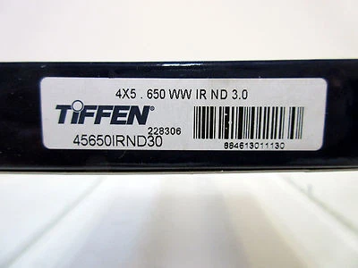 New Tiffen 4x5.65" Full Spectrum Water White IRND3.0 Filter MFR #45650IRND30 - Image 1 of 4