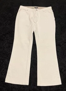 Burberry London White Flare Cotton Pants -Sz 12~ Stylish~ - Picture 1 of 10