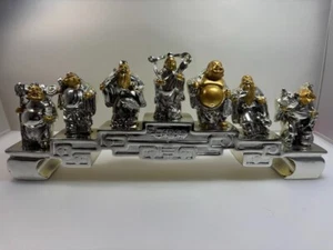 Seven Lucky God Increases your luck Auspicious ornament made of metal Good - Picture 1 of 15