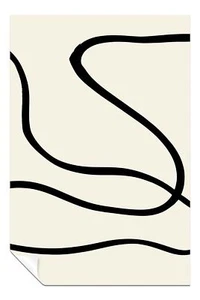 Abstrakt minimalistisch schwarz geschwungene Linien künstlerisches Poster Wandbild Wohndeko - Bild 1 von 4