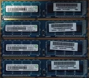 RAMAXEL 16GB (4 x 4GB) 1RX8 PC3L-12800U DDR3L 1600MHz 240PIN DIMM Desktop RAM - Picture 1 of 2