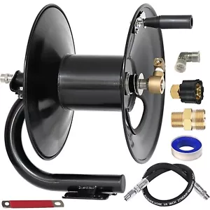 Pressure Washer Hose Reel W/ Jumper Hose 3/8"X100' 4000PSI Manual Retractable - Picture 1 of 9