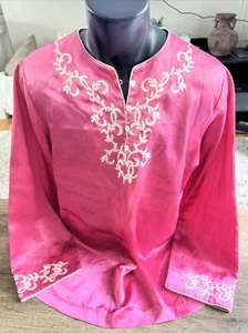 Oscar de la Renta Vintage 1980’s Pink Satin Cami Lingerie Ladies Top Sz Medium - Picture 1 of 7