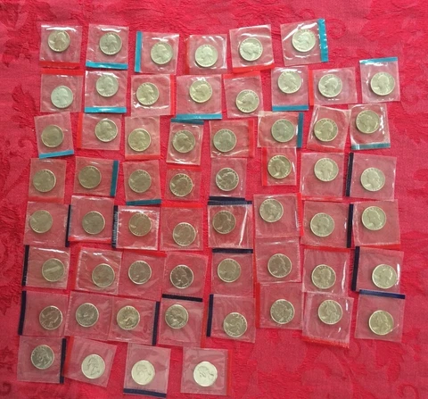 1968-1981 1984-1998 P + D BU Washington quarters Mint Cello Set Run 58 Coins Cover