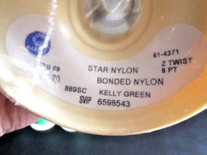 4 COATS STAR NYLON Bonded Nylon Sewing Thread Spool KELLY GREEN 6598543 8 PT - Picture 1 of 3