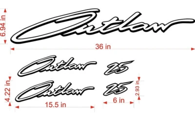 Baja Outlaw 25 Decal, Sticker, Graphic kit. Single Color + Free Shipping!!! - Image 1 of 4