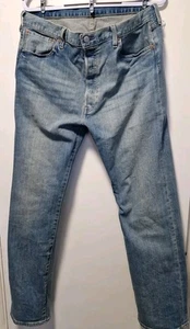 Levi Strauss & CO 501 Blue Classic Regular Jeans Mens Waist 36" x Leg 32" - Picture 1 of 18