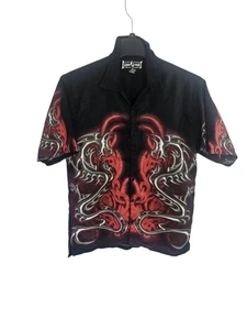 Steve & Barrys Dragon Club Shirt Men's  Medium Short Sleeve Button Up - Picture 1 of 5