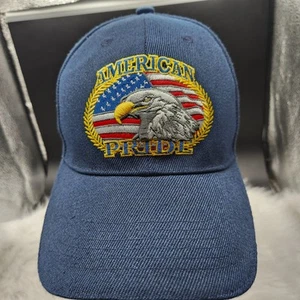 American Pride Flag & Eagle Snapback Hat Cap Trucker Denim Embroidered Vtg - Picture 1 of 7