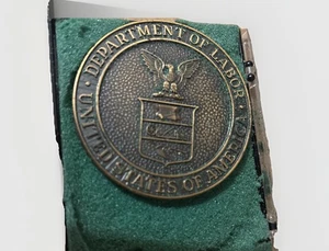 Vintage 70er Jahre US Department of Labor Bronze Medaillon mit Etui - Bild 1 von 4