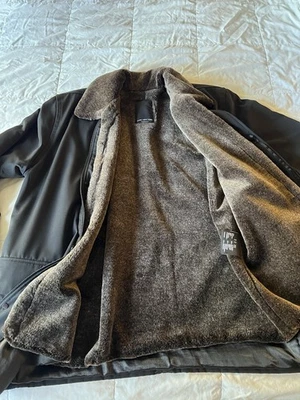 Jaqueta masculina L casaco preta removível pelúcia forro de pele sintética Marc New York G - Imagem 1 de 4