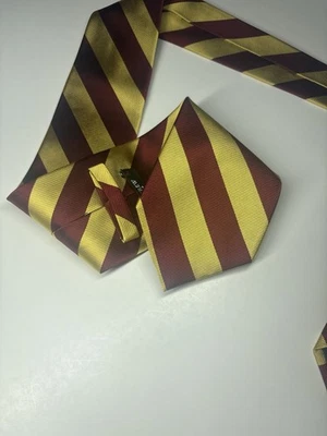 Corbata a rayas rojas y doradas J Crew corbata para hombre 100 % seda 57”x3” Foto 1 de 4