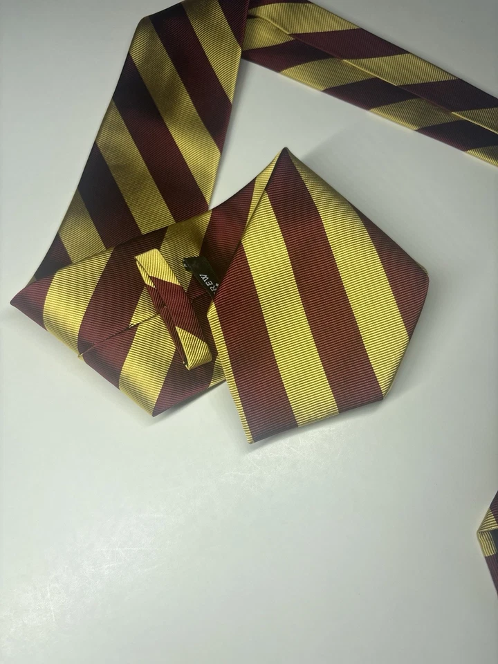 Corbata a rayas rojas y doradas J Crew corbata para hombre 100 % seda 57”x3” Foto 1 de 4