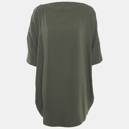 MAISON MARGIELA Abito corto in chiffon verde oliva Maison Martin Margiela S