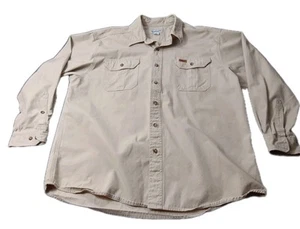 Camisa Carhartt De Colección Para Hombres XL Blanca Crema Hecha en Unión Algodón Ropa de Trabajo con Botones - Imagen 1 de 7