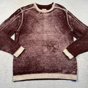 Tommy Bahama Mens Washed Burgundy Cotton Long Sleeve Crew Neck Sweater S - Picture 1 of 4