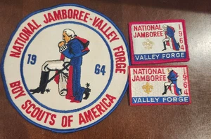 MINT 1964 National Scout Jamboree BSA Woven & Full Solid Pocket & Back Patches - Picture 1 of 2