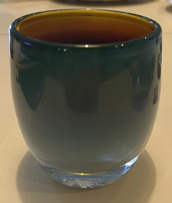 Glassybaby Collectible Votive Hudson Blue Green 3.5” H Candle Holder - Image 1 of 4