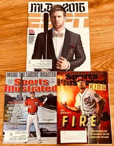 3 Nationals Sports Illustrated SI Kids ESPN magazines Bryce Harper Max Scherzer - Picture 1 of 1