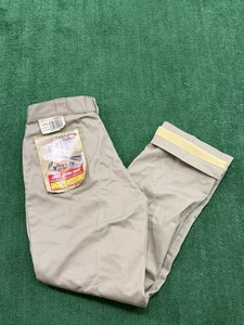 NWT VTG 80s 90s Dickies Fleece Lined Twill Work Pants Talon Zip Made USA 36x32 - Picture 1 of 5