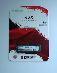 Kingston Interne SSD NV3 NVMe PCIe 4.0 1TB M.2 2280-SNV3S/1000G 3D NAND - Picture 1 of 7