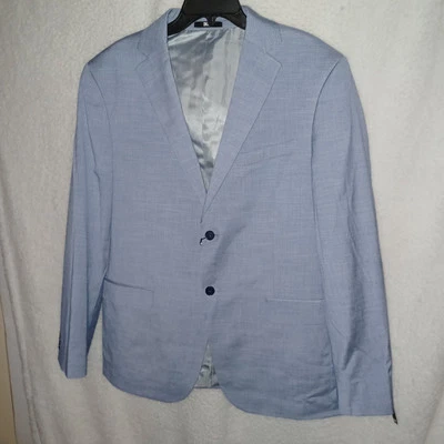 DKNY мужской размер 44R эластичной Blazer куртка Sport пальто светло-синий мини чек (72C) - Изображение 1 из 4