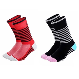 2Pairs Road Cycling Socks Riding Bicycle Bike Sport Ankle Socks XC MTB Black Red - Picture 1 of 9