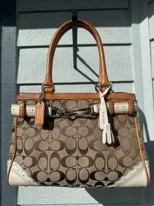 Vintage Coach 1447 Hampton Brown Signature C - Picture 1 of 9