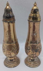 Coctelera de sal y pimienta vintage Queen Anne tono dorado - Imagen 1 de 6